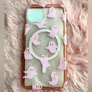 Ghost Pattern Phone Case - Pink Velvet Caviar Halloween MagSafe